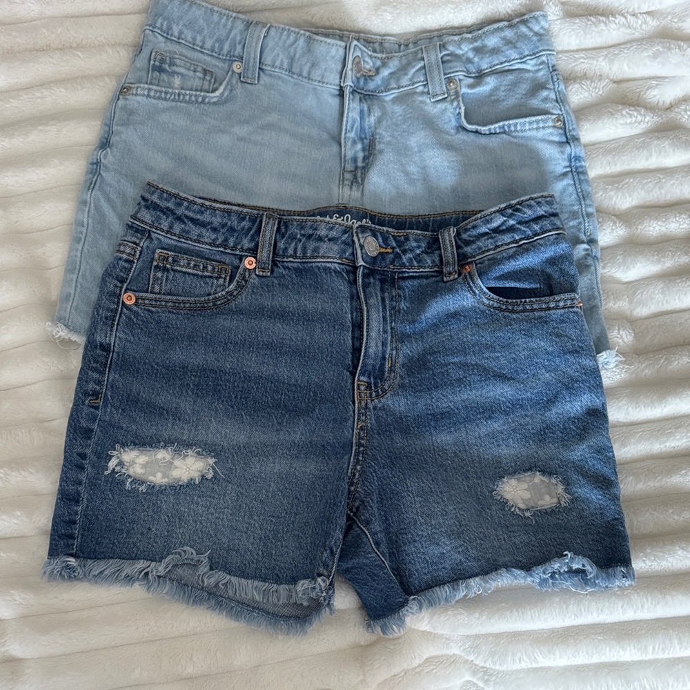 Cat & Jack Light and Dark Blue Jean Shorts